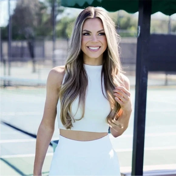 Spanx contour rib mock neck Cropped Top sz XS - Picture 2 of 4